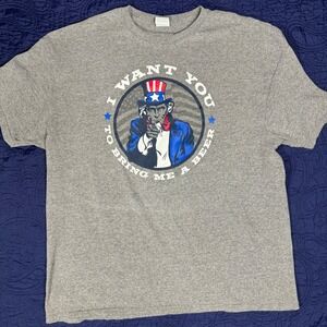 Uncle Sam I Want You To Bring Me A Beer Graphic T-Shirt Mens XL Patriotic‎